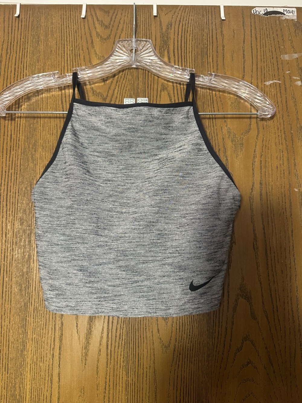 Nike Gray Heather Cropped Tank with Black Trim
